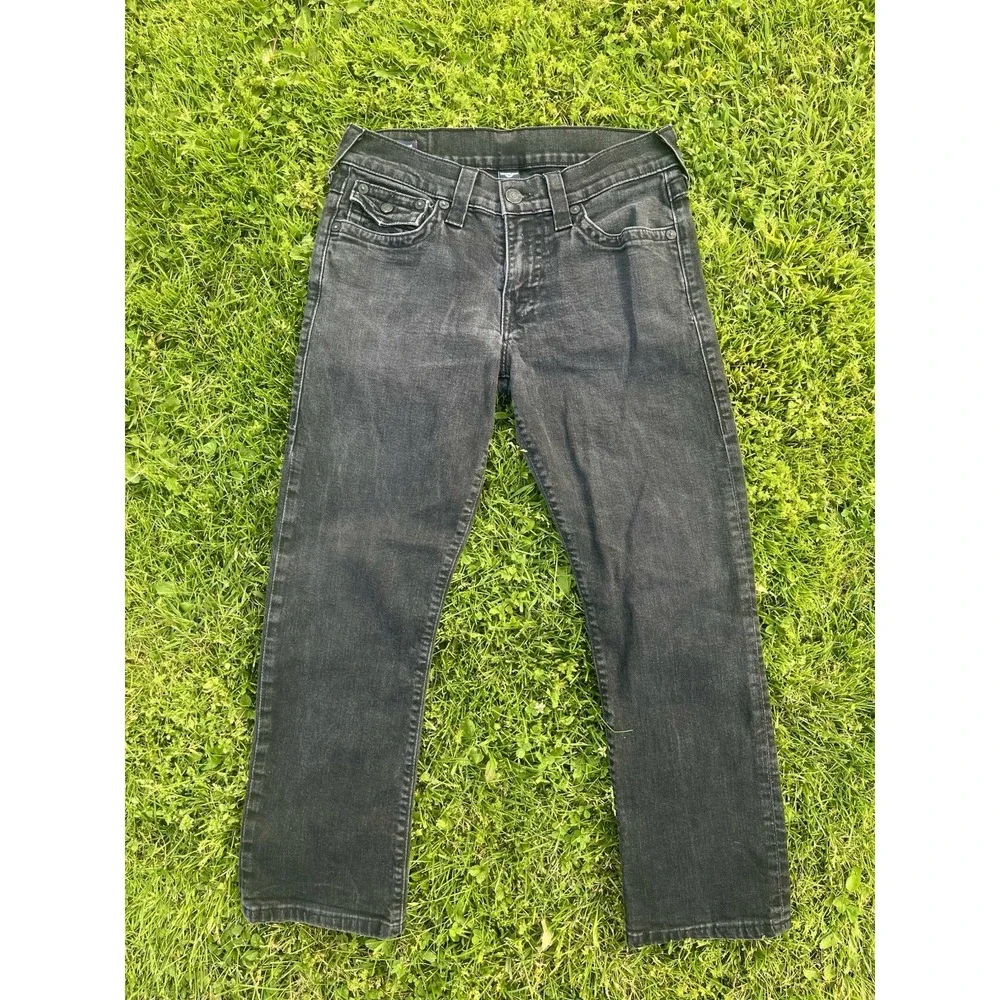 True Religion Denim Ricky Flap Straight Leg Jeans‎ Black USA Made Men's 31 X 26